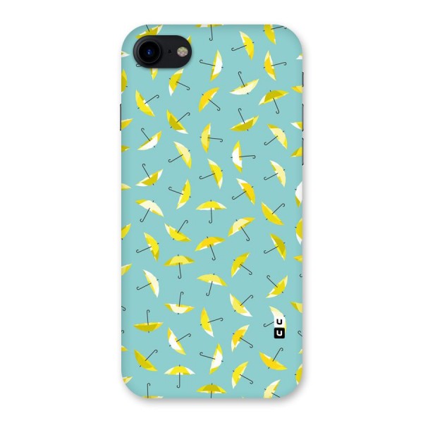Yellow Umbrella Pattern Back Case for iPhone SE 2020