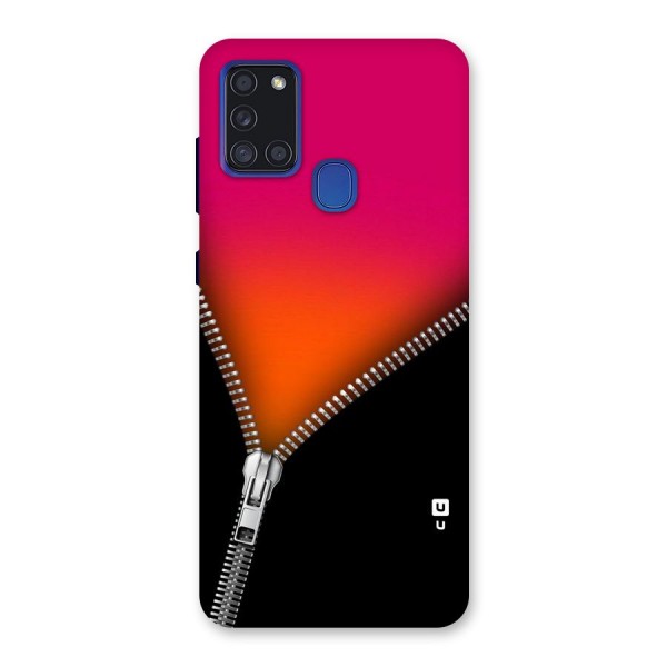 Zipper Print Back Case for Galaxy A21s