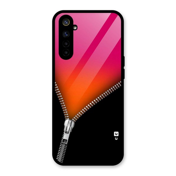 Zipper Print Glass Back Case for Realme 6