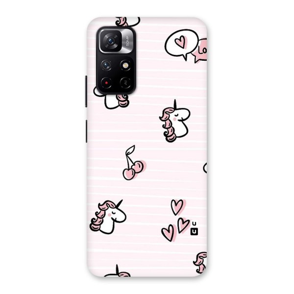 Strawberries And Unicorns Back Case for Redmi Note 11T 5G