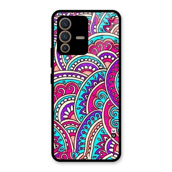 Abstract Rangoli Design Glass Back Case for Vivo V23 5G