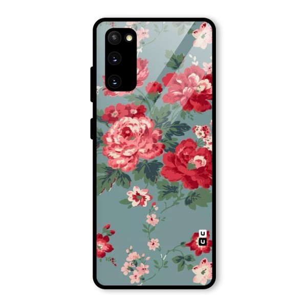 Aesthetic Floral Red Glass Back Case for Galaxy S20 FE 5G