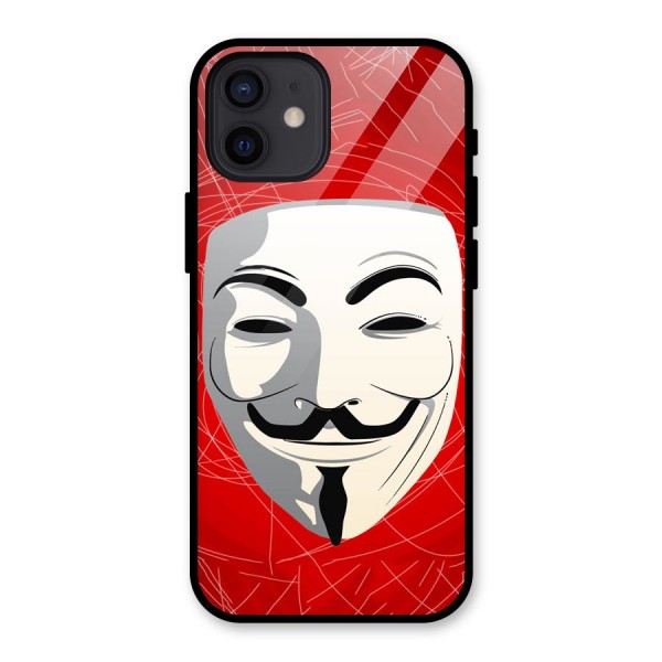Anonymous Mask Abstract  Glass Back Case for iPhone 12