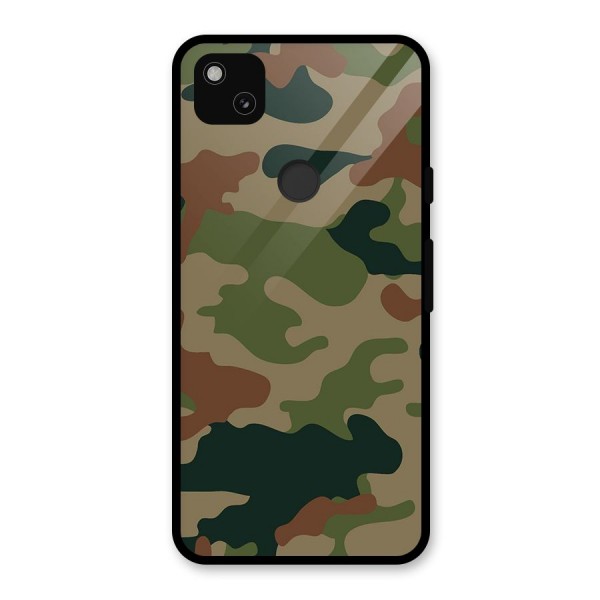 Army Camouflage Glass Back Case for Google Pixel 4a