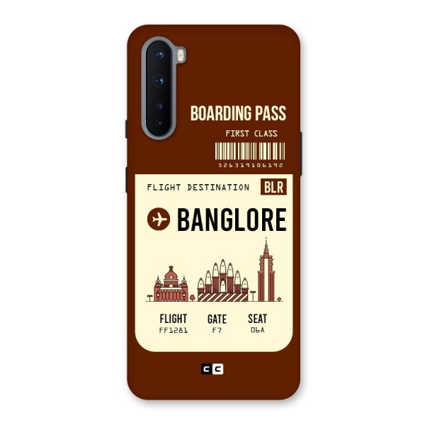 Banglore Boarding Pass Back Case for OnePlus Nord