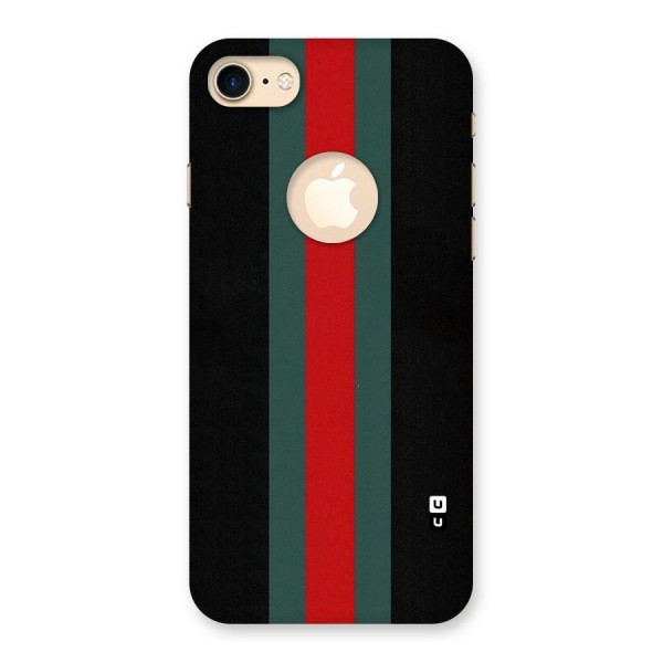 Basic Colored Stripes Back Case for iPhone 8 Logo Cut