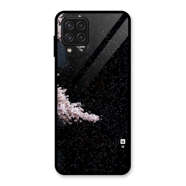 Beautiful Night Sky Flowers Glass Back Case for Galaxy A22 4G