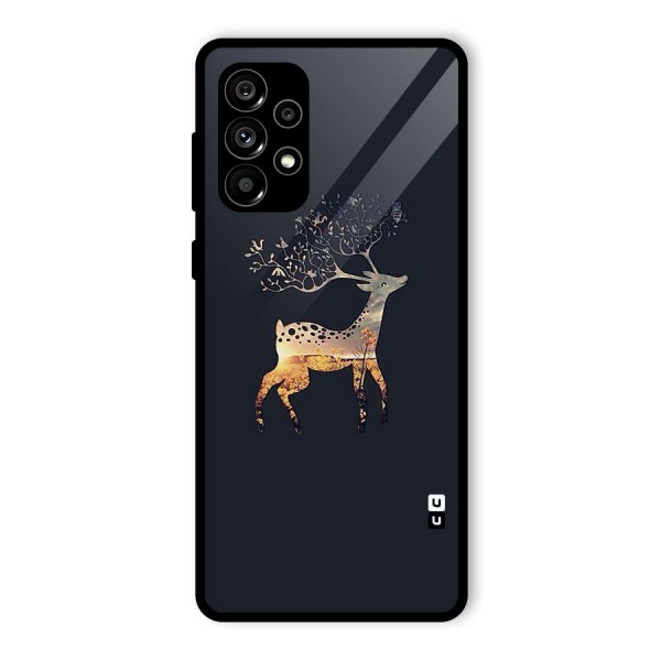 Black Deer Glass Back Case for Galaxy A73 5G