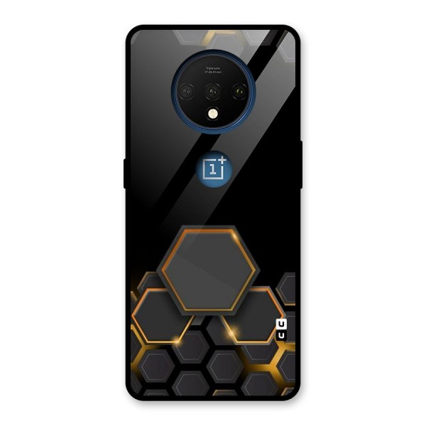 Black Gold Hexa Glass Back Case for OnePlus 7T