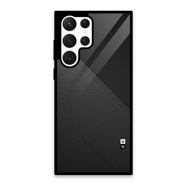 Black Polka Stripe Glass Back Case for Galaxy S22 Ultra 5G