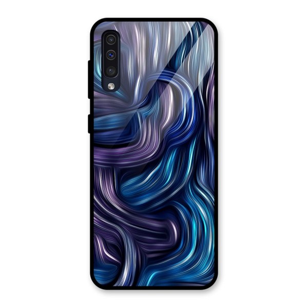 Blue and Purple Oil Paint Glass Back Case for Galaxy A50s