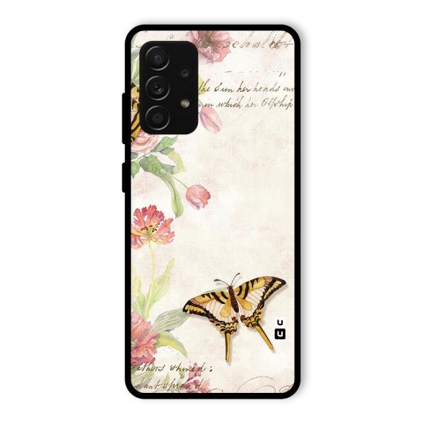 Butterfly Floral Glass Back Case for Galaxy A53 5G