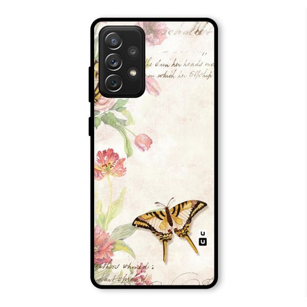 Butterfly Floral Glass Back Case for Galaxy A72