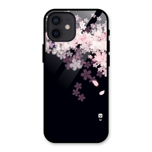 Cherry Flowers Pink Glass Back Case for iPhone 12