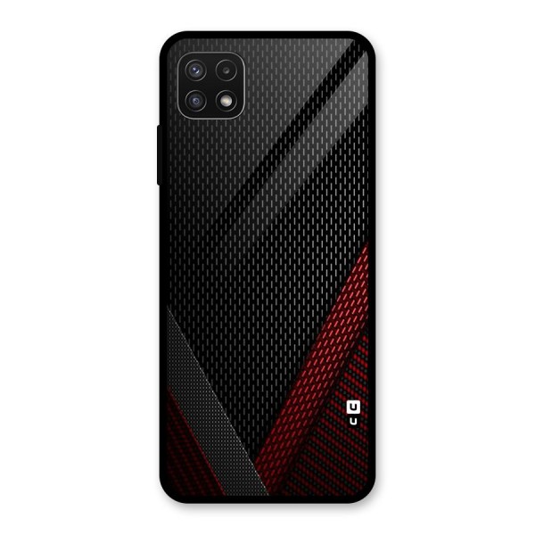 Classy Black Red Design Glass Back Case for Galaxy A22 5G