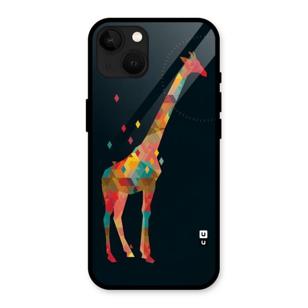 Colored Giraffe Glass Back Case for iPhone 13