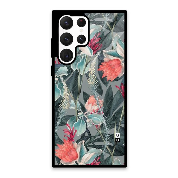 Colored Petals Glass Back Case for Galaxy S22 Ultra 5G