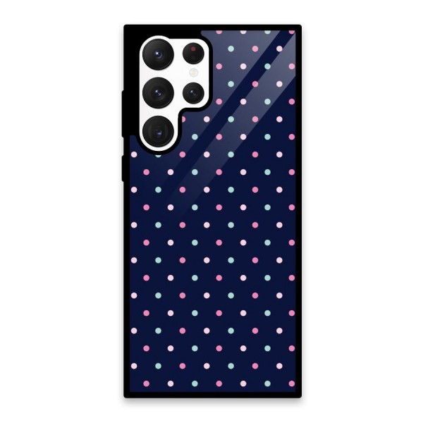 Colorful Dots Pattern Glass Back Case for Galaxy S22 Ultra 5G