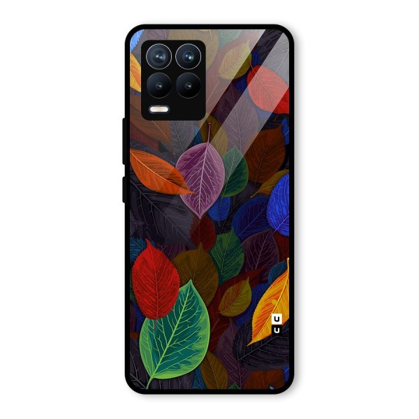 Colorful Leaves Pattern Glass Back Case for Realme 8 Pro