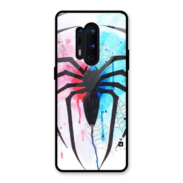 Colorful Web Glass Back Case for OnePlus 8 Pro