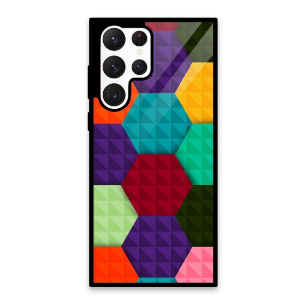Colourful Abstract Glass Back Case for Galaxy S22 Ultra 5G