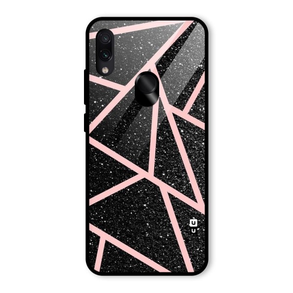 Concrete Black Pink Stripes Glass Back Case for Redmi Note 7