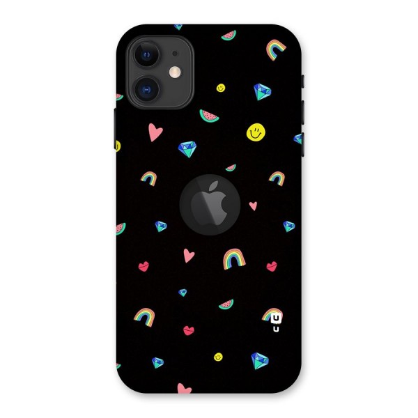 Cute Multicolor Shapes Back Case for iPhone 11 Logo Cut