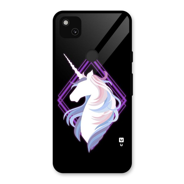 Cute Unicorn Illustration Glass Back Case for Google Pixel 4a