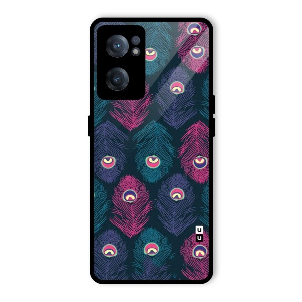 Feathers Patterns Glass Back Case for OnePlus Nord CE 2 5G