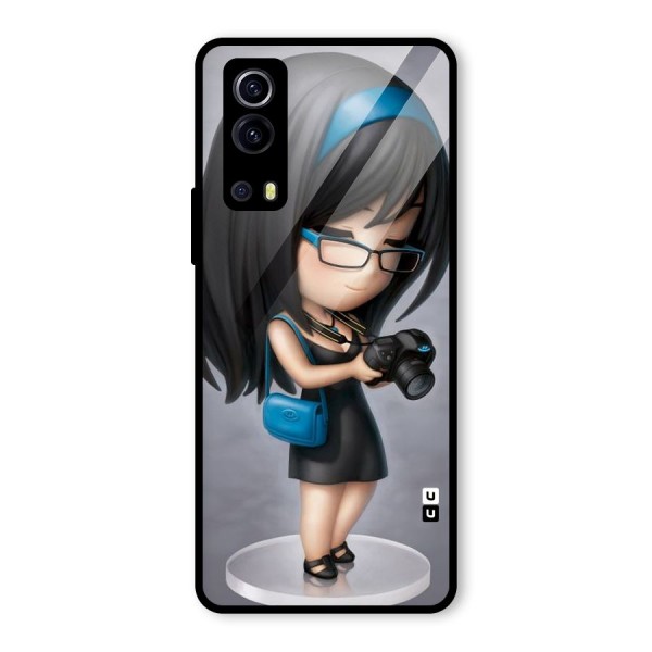 Girl With Camera Glass Back Case for Vivo iQOO Z3