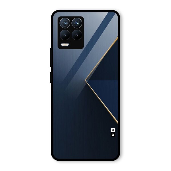 Golden Blue Triangle Glass Back Case for Realme 8