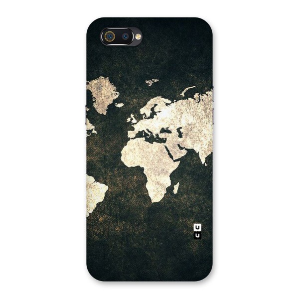 Green Gold Map Design Back Case for Realme C2