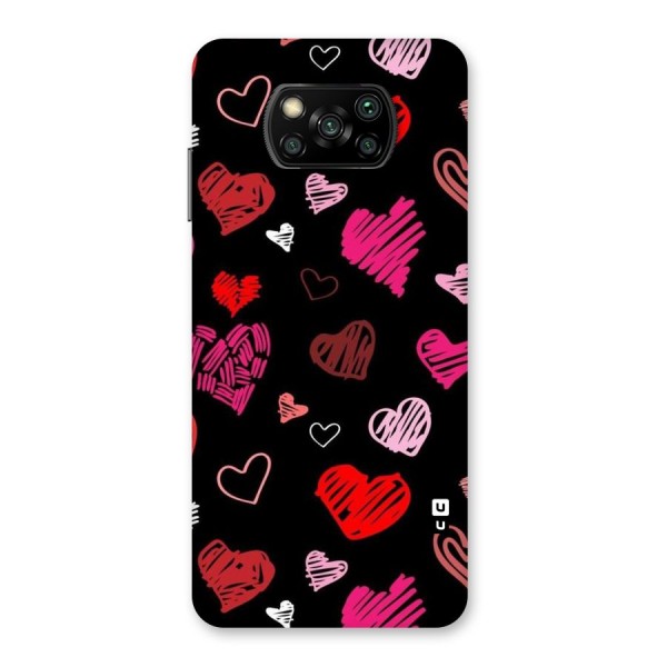 Hearts Art Pattern Back Case for Poco X3
