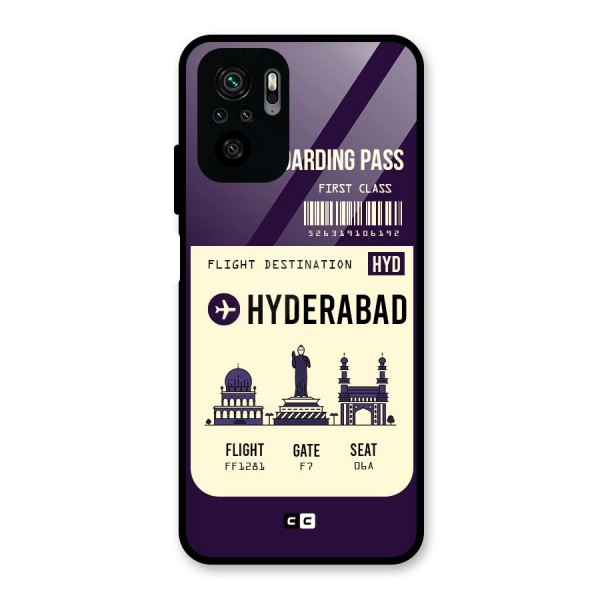 Hyderabad Boarding Pass Glass Back Case for Redmi Note 10S