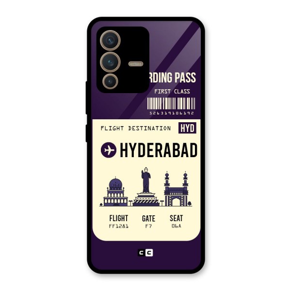 Hyderabad Boarding Pass Glass Back Case for Vivo V23 5G