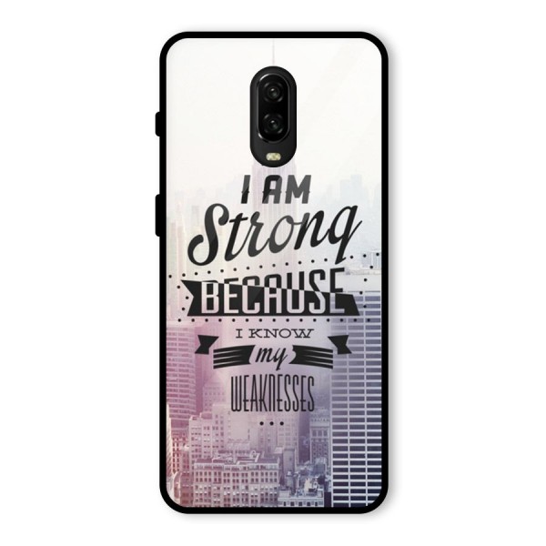 I am Strong Glass Back Case for OnePlus 6T