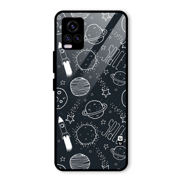 Just Space Things Glass Back Case for Vivo V20