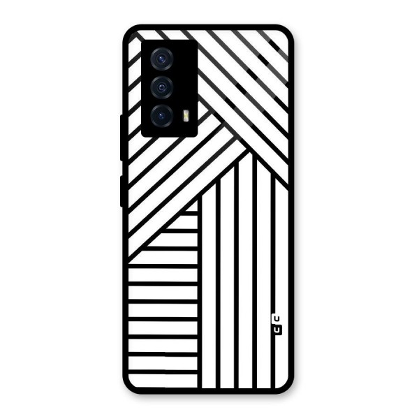 Lines Pattern Stripes Glass Back Case for Vivo iQOO Z5