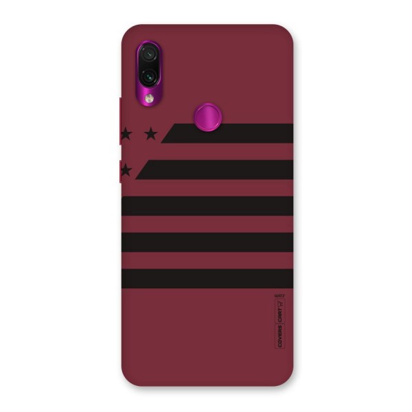 Maroon Star Striped Back Case for Redmi Note 7 Pro
