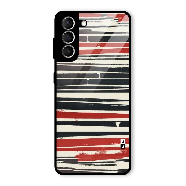 Messy Vintage Stripes Glass Back Case for Galaxy S21 5G