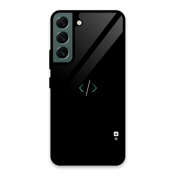 Minimal Dark Coding Glass Back Case for Galaxy S22 5G