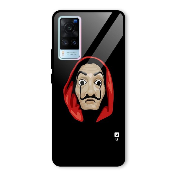 Money Heist Mask Glass Back Case for Vivo X60