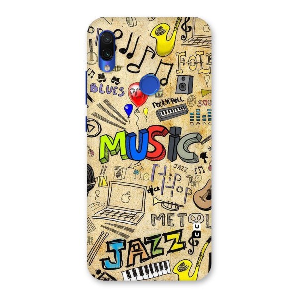 Music Pattern Back Case for Redmi Note 7S