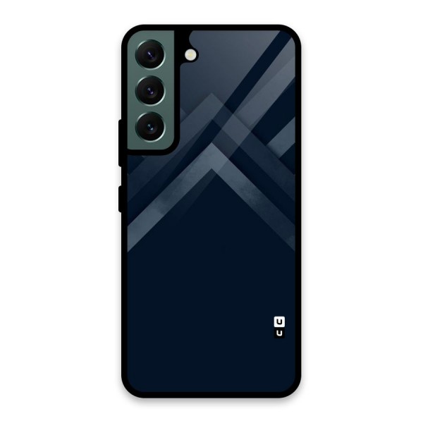Navy Blue Arrow Glass Back Case for Galaxy S22 5G