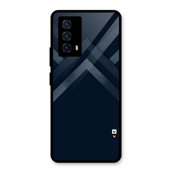 Navy Blue Arrow Glass Back Case for Vivo iQOO Z5