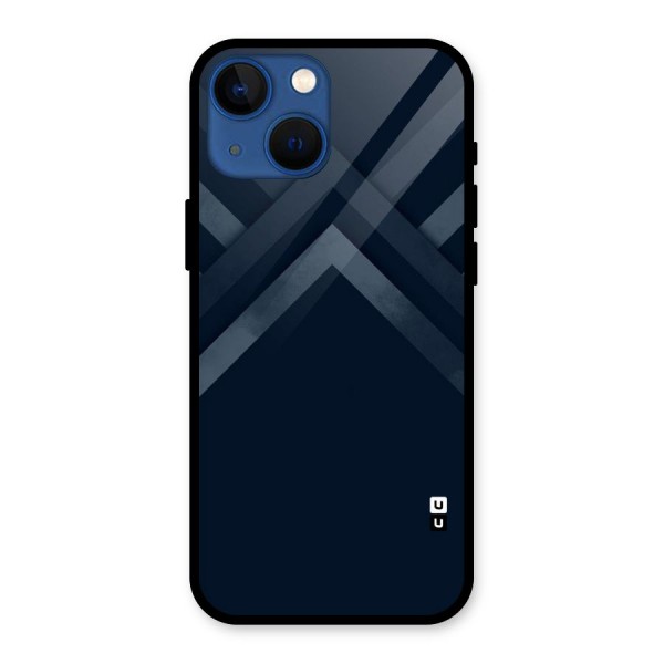 Navy Blue Arrow Glass Back Case for iPhone 13 Mini