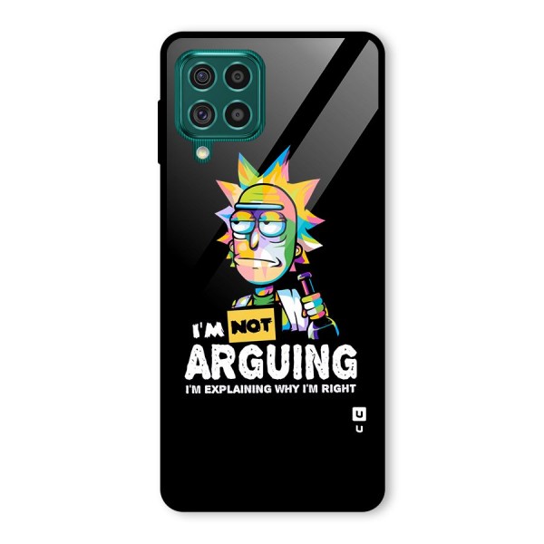 Not Arguing Explaining Glass Back Case for Galaxy F62
