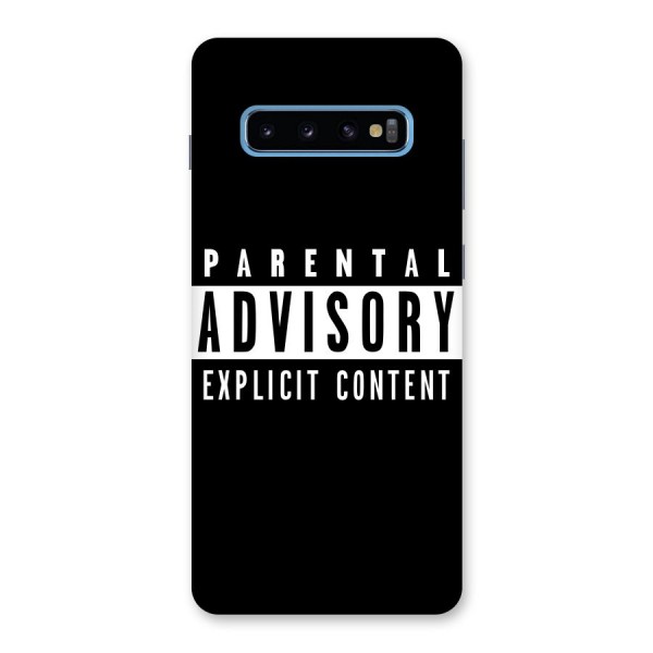 Parental Advisory Label Back Case for Galaxy S10 Plus