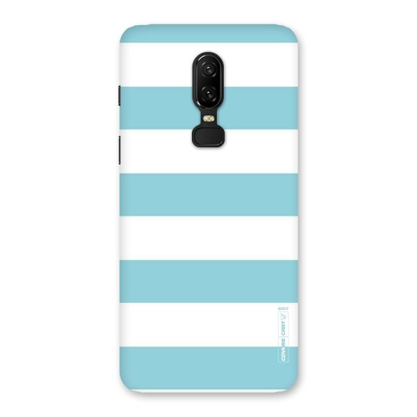 Pastel Blue White Stripes Back Case for OnePlus 6