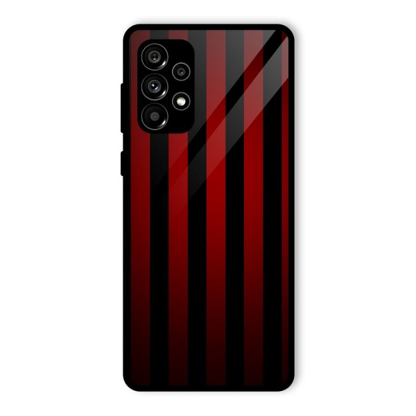 Red Black Stripes Glass Back Case for Galaxy A73 5G